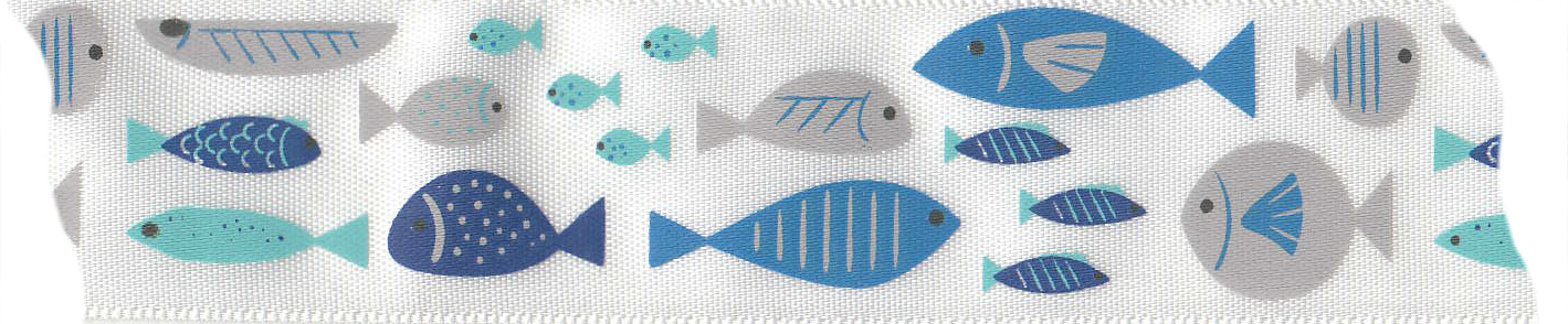 Band mm blau Fische / 3m